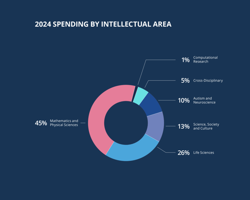Pie chart of 2024 spending by intellectual area.